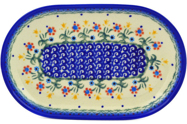 Polish Pottery Platter 9" Spring Flowers Theme