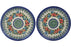 Polish Pottery Set of 2 dessert plates Ring Of Flowers Theme UNIKAT