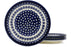 Polish Pottery 4-Piece Set of Luncheon Plates Flowering Peacock Theme