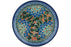 Polish Pottery Dessert Plate 8" Blue Star Flowers Theme UNIKAT