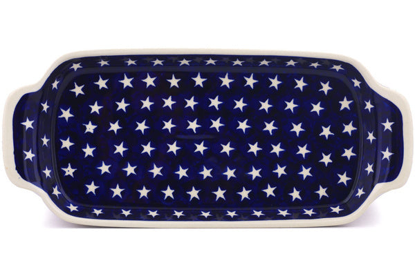 Polish Pottery 14 Muffin Pan Stars and Stripes