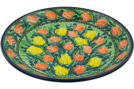 Polish Pottery Dinner Plate 10½-inch Easter Rose Theme UNIKAT
