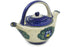 Polish Pottery Tea or Coffee Pot 46 oz Flower In The Grass Theme UNIKAT