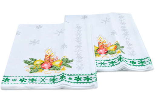 Textile Cotton Set of 2 Kitchen Towels 24" Twinkling Holiday Radiance Green Theme