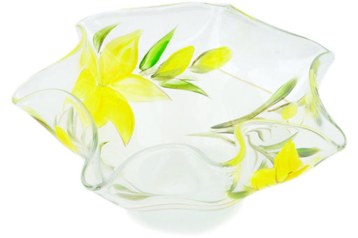 Glass Fluted Bowl 10" Lily's Kiss Theme