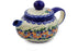 Polish Pottery Tea Pot with Sifter 22 oz Starburst Garland Theme UNIKAT