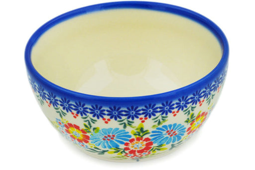 Polish Pottery Bowl 5" Bouquet In Bloom Theme UNIKAT