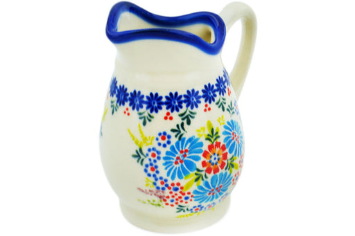 Polish Pottery Creamer 11 oz Bouquet In Bloom Theme UNIKAT