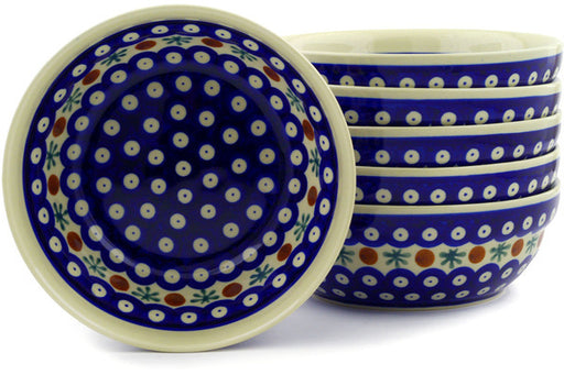 Polish Pottery Set of 6 Bowls Mosquito Theme