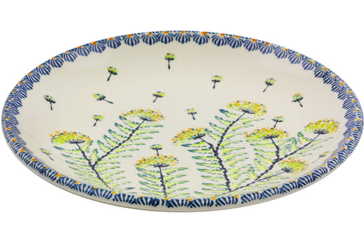 Polish Pottery Plate 8" Yellow Dandelions Theme