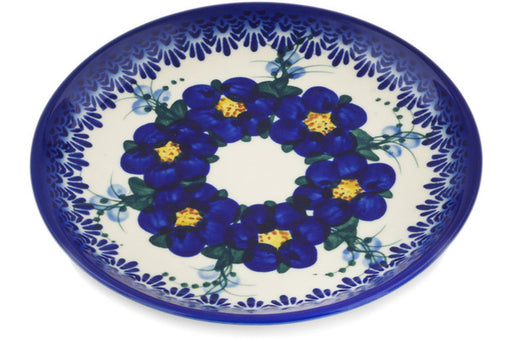 Polish Pottery Plate 7" Blue Wildflower Theme UNIKAT