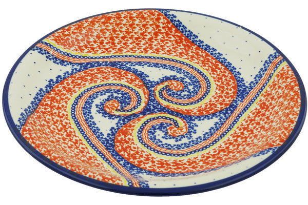 Polish Pottery Plate 11" Spiral Joy Theme UNIKAT